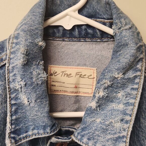 Free People Distress Demim Jacket We The Free XS - Picture 2 of 12